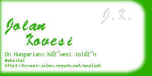 jolan kovesi business card